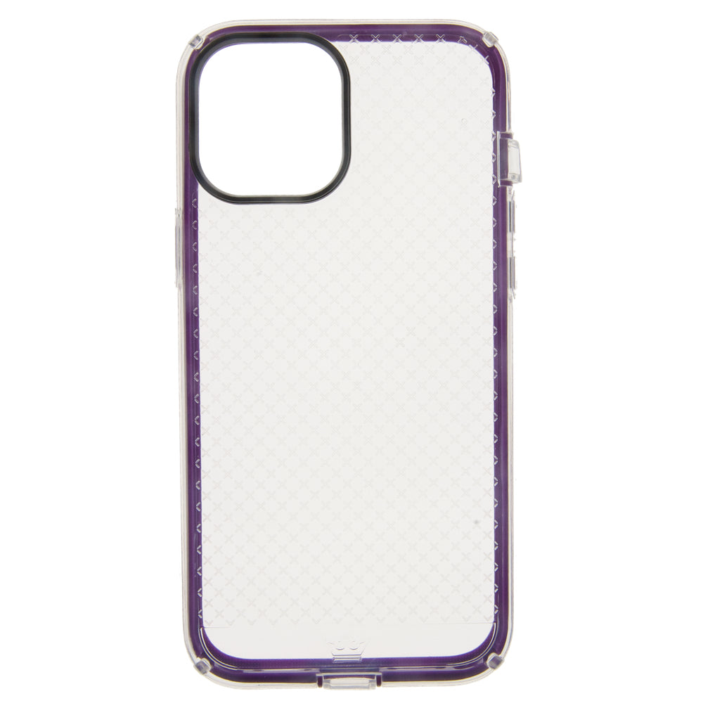 Estuche proteccion el rey anigma caidas de 2 10 mts apple iphone 12 pro max color morado / transparente