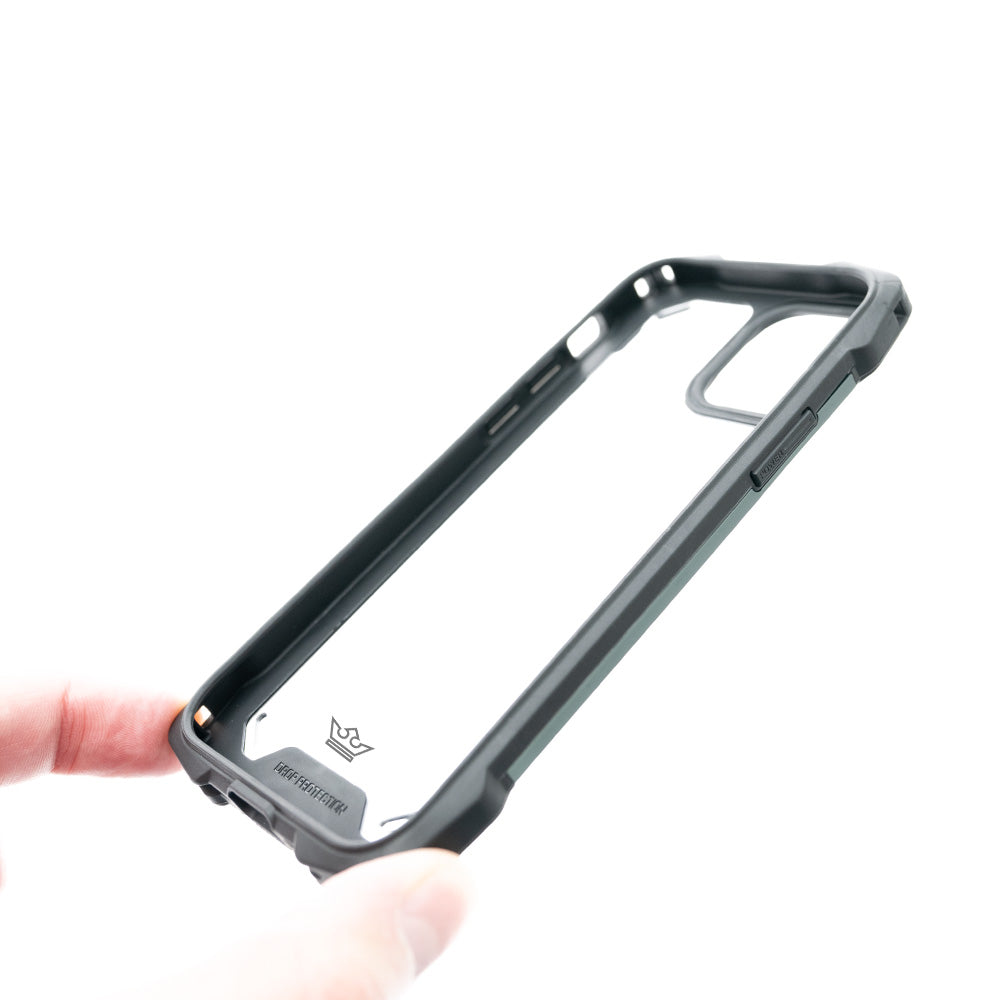 Estuche clasico el rey impact 10 metros de proteccion apple iphone 13 pro max color negro / gris