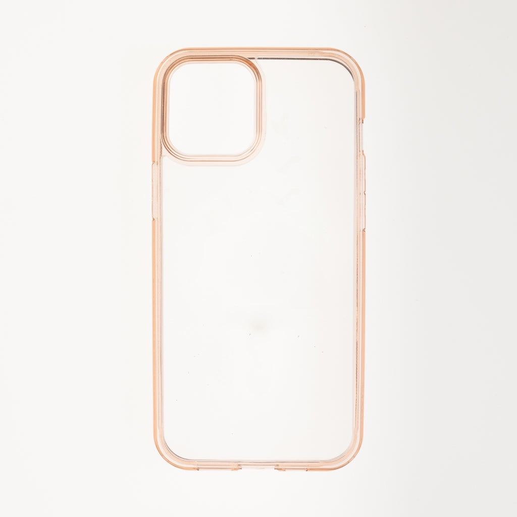 Estuche clasico spigen transparente marco apple iphone 13 color rosado / transparente