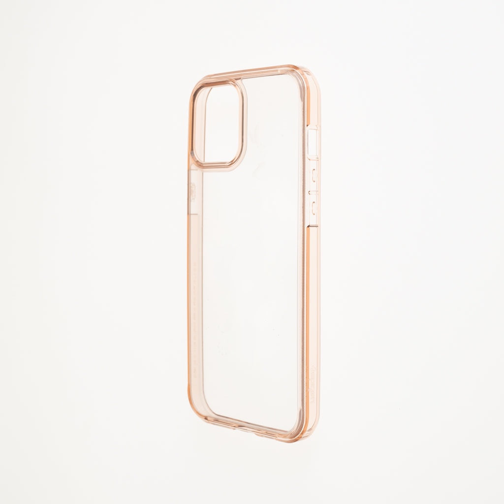 Estuche clasico spigen transparente marco apple iphone 13 color rosado / transparente