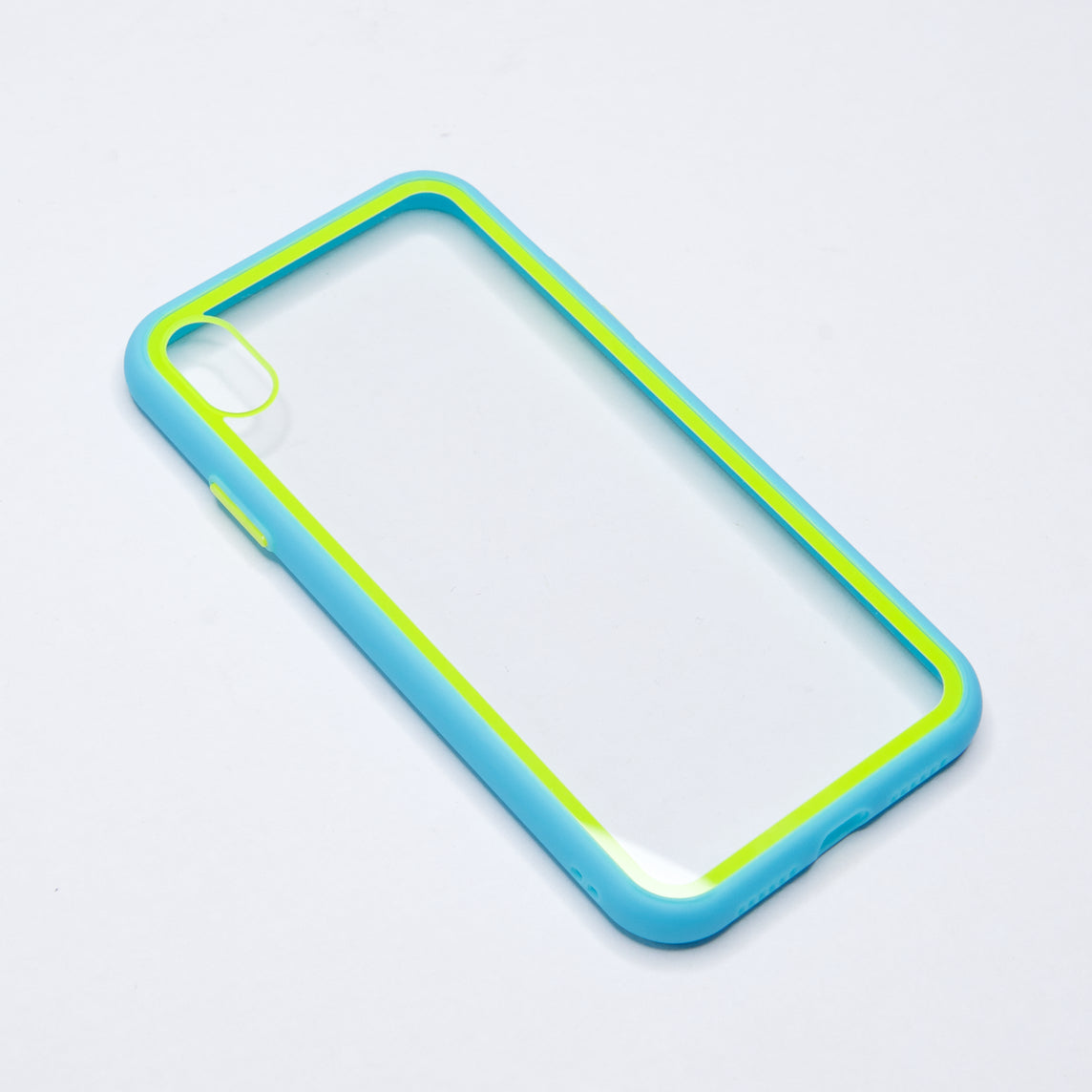 estuche transparente el rey apple iphone xs max color celeste / transparente