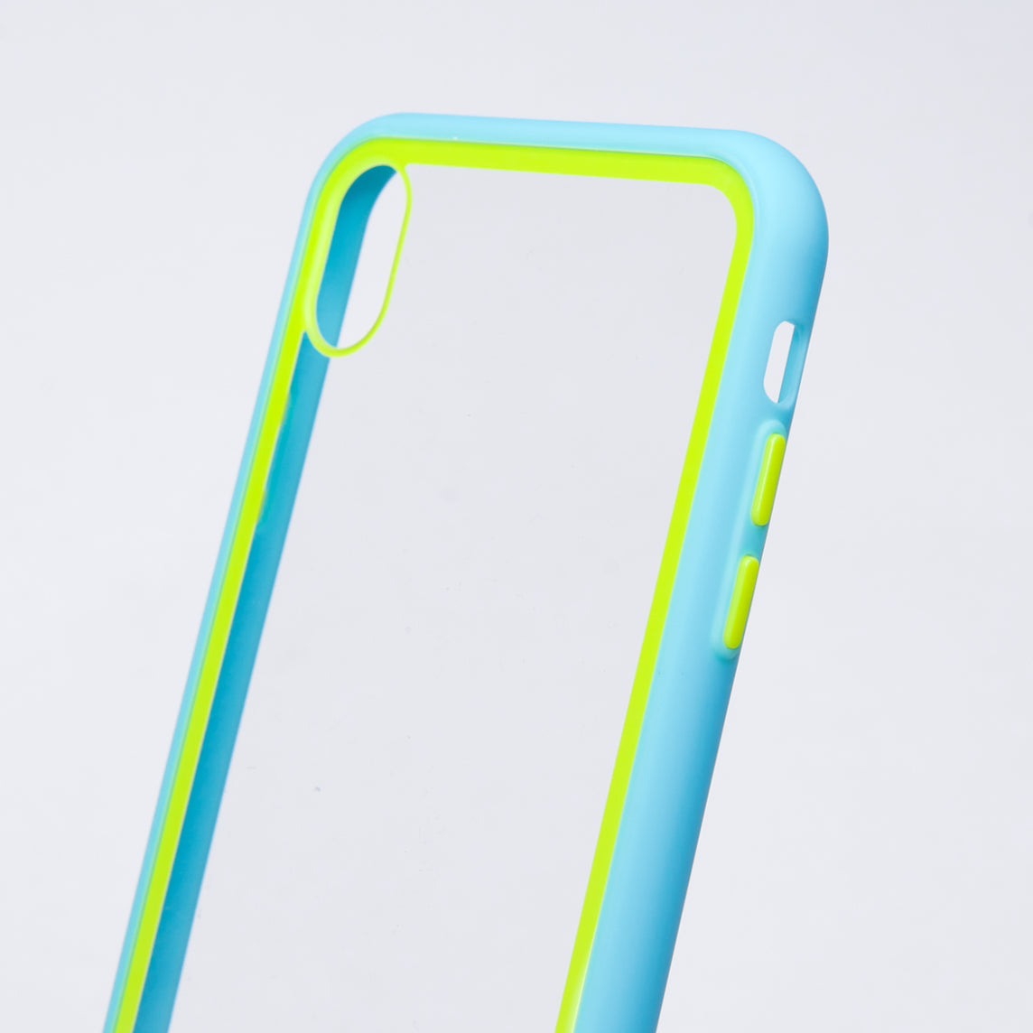 estuche transparente el rey apple iphone xs max color celeste / transparente
