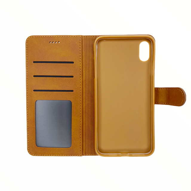 Estuche carteras lc imeeke folio libreta con porta tarjeta apple iphone xr color cafe