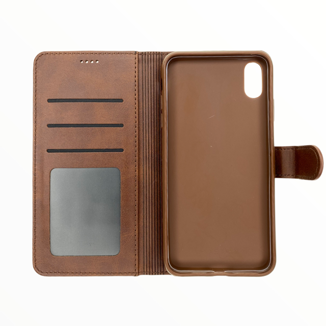 Estuche carteras lc imeeke folio libreta con porta tarjeta apple iphone xr color cafe