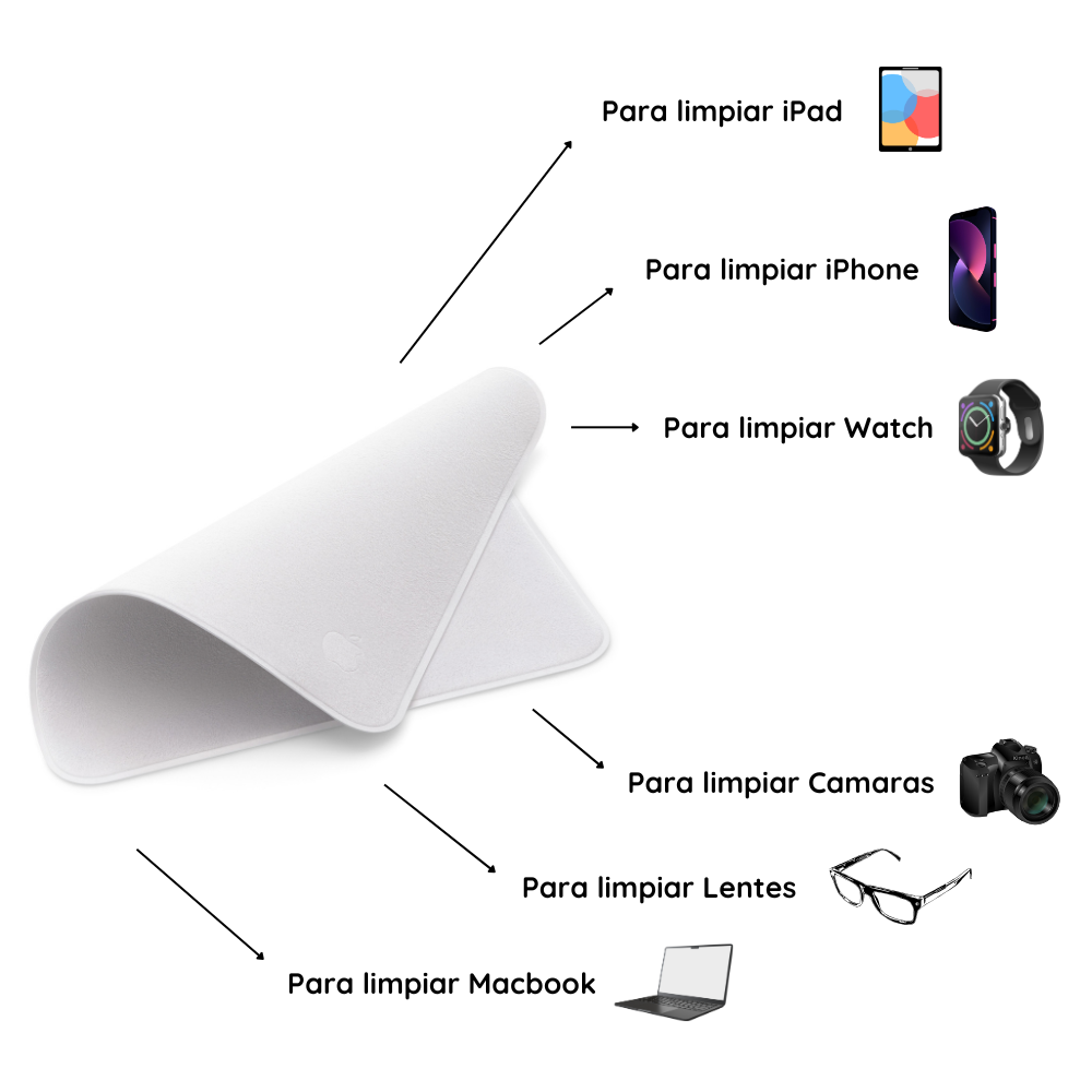 Apple polishing cloth color gris