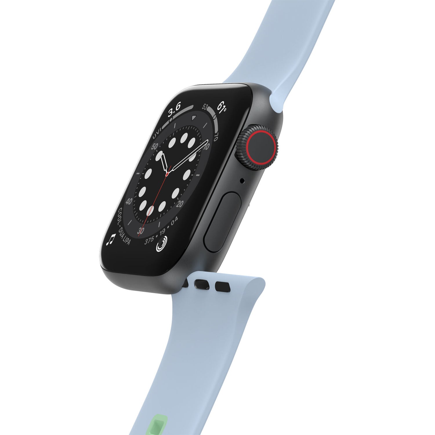 Accesorio otterbox pulsera silicon all day band apple watch 42 / 44 / 45 mm color celeste / verde claro