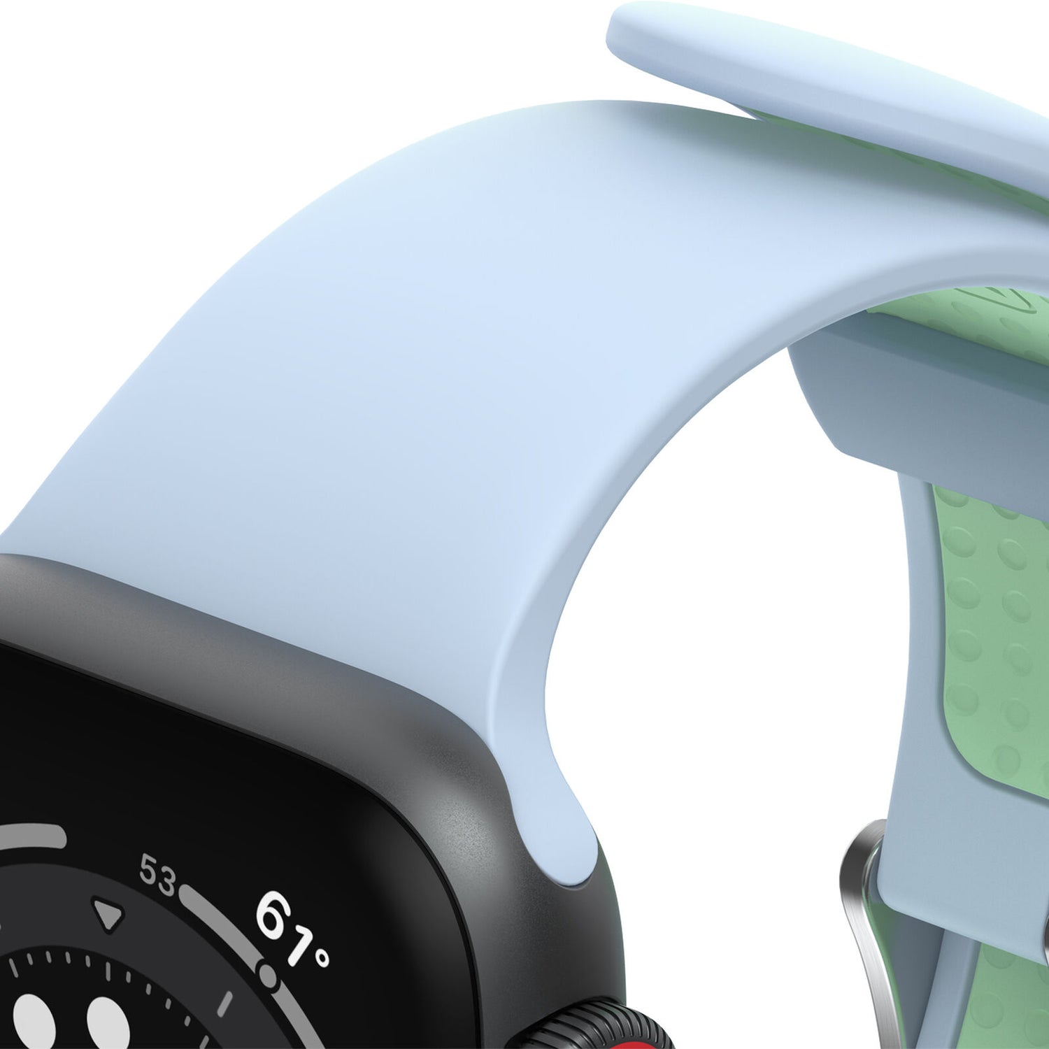 Accesorio otterbox pulsera silicon all day band apple watch 42 / 44 / 45 mm color celeste / verde claro