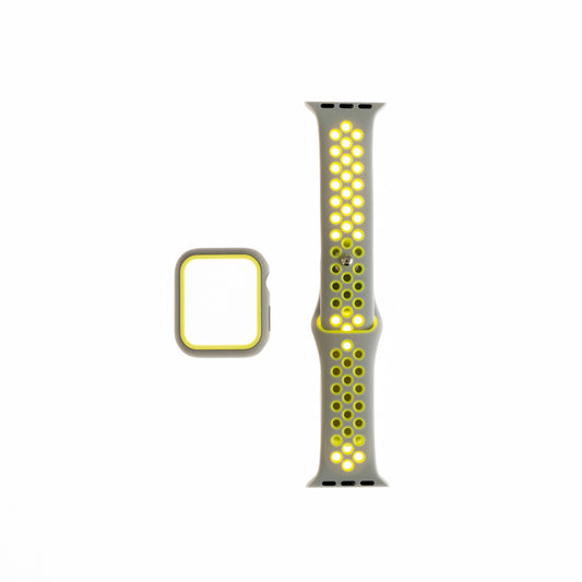 Pulsera Nike con bumper para Apple Watch 38mm - Gris/Verde Limón - PLBM01