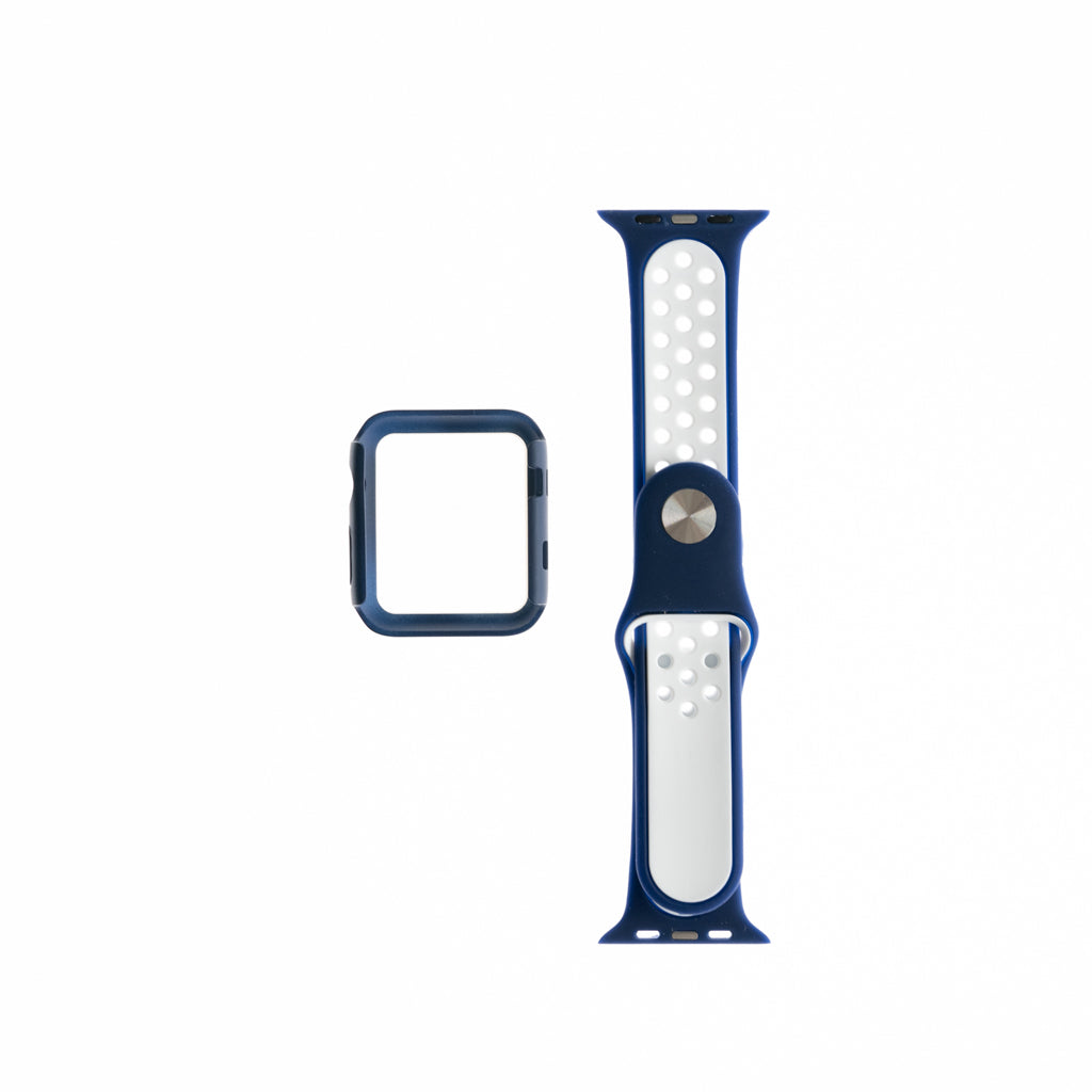 Accesorio generico pulsera nike con bumper apple watch 38 mm color azul / blanco