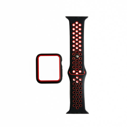 Pulsera Nike con Bumper para Apple Watch 41mm - Negro/Rojo - PLBM25