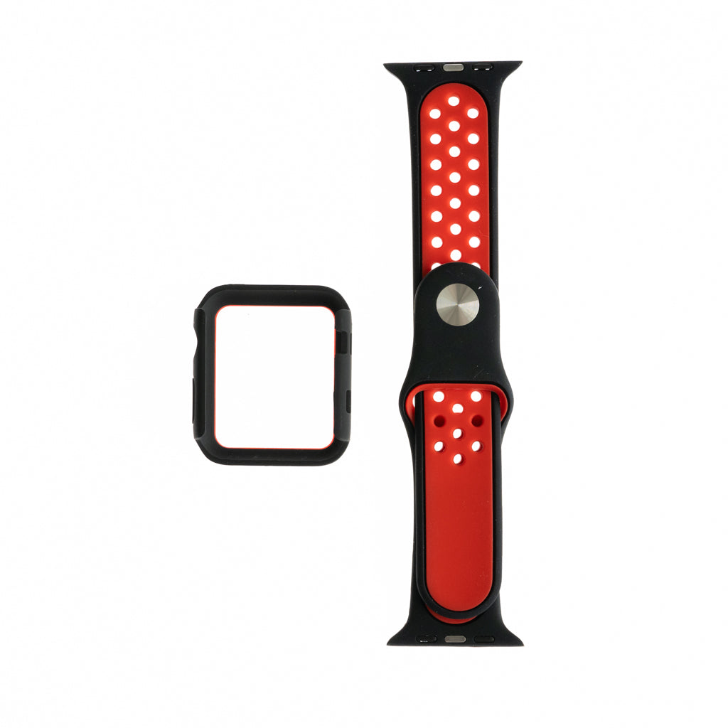 Pulsera Nike con Bumper para Apple Watch 41mm - Negro/Rojo - PLBM25