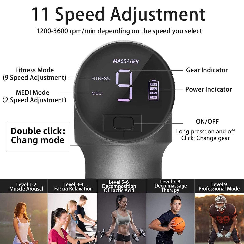 Otro jetbupistola de masaje con 5 punta y 11 velocidades / con pantalla touch profesional