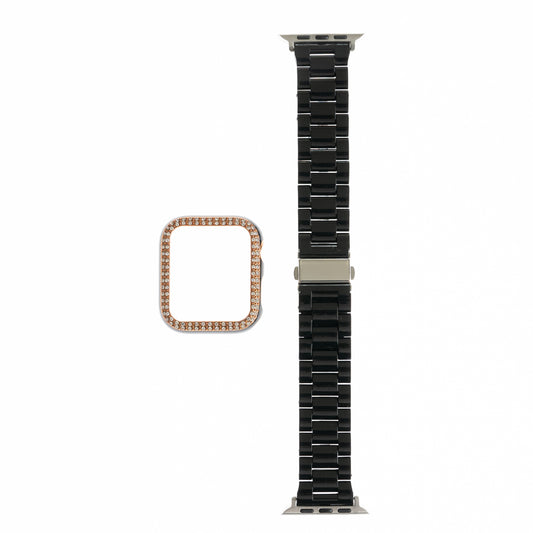 Pulsera Bumper Diamantes Apple Watch 38mm - Negro - PULDBG08