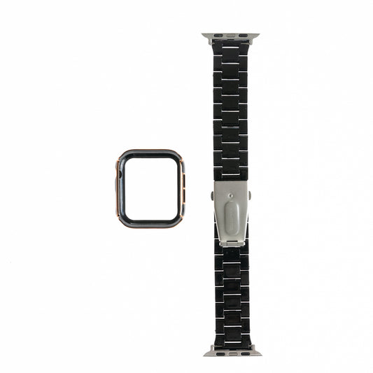 Pulsera Elegante con Bumper de Diamantes 44mm Negro - PULDBG18