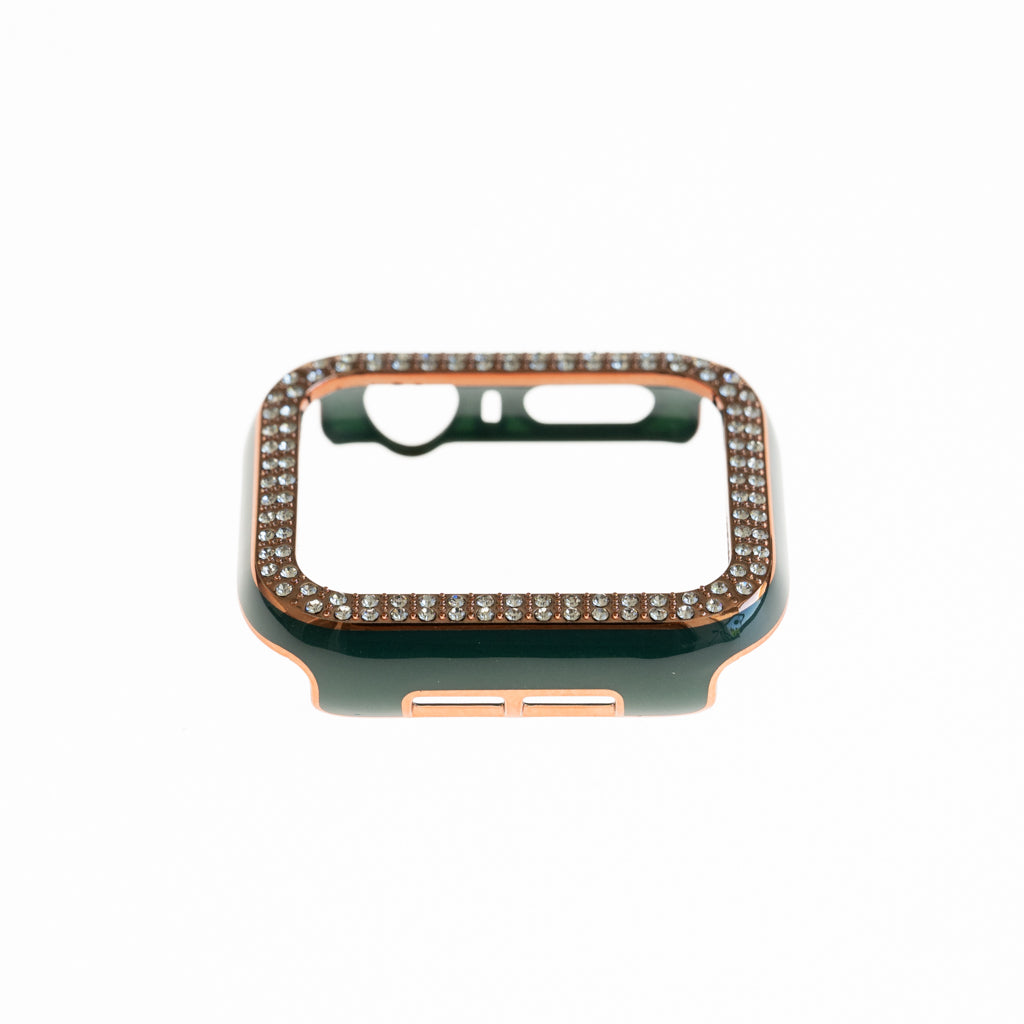 Accesorio generico pulsera con bumper de diamantes apple watch 45 mm color verde marfil