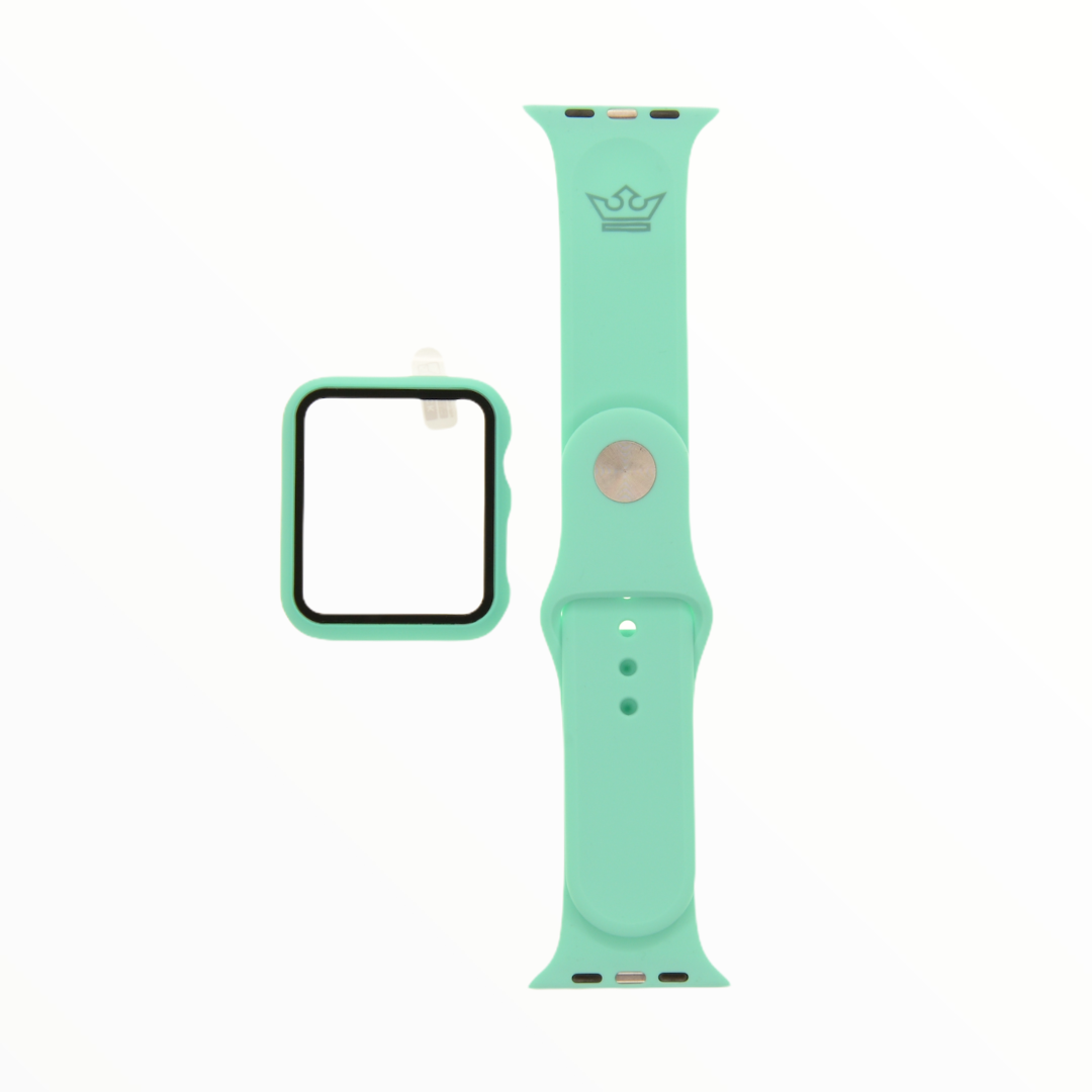Accesorio el rey pulsera con bumper y protector de pantalla apple watch 42 mm color menta