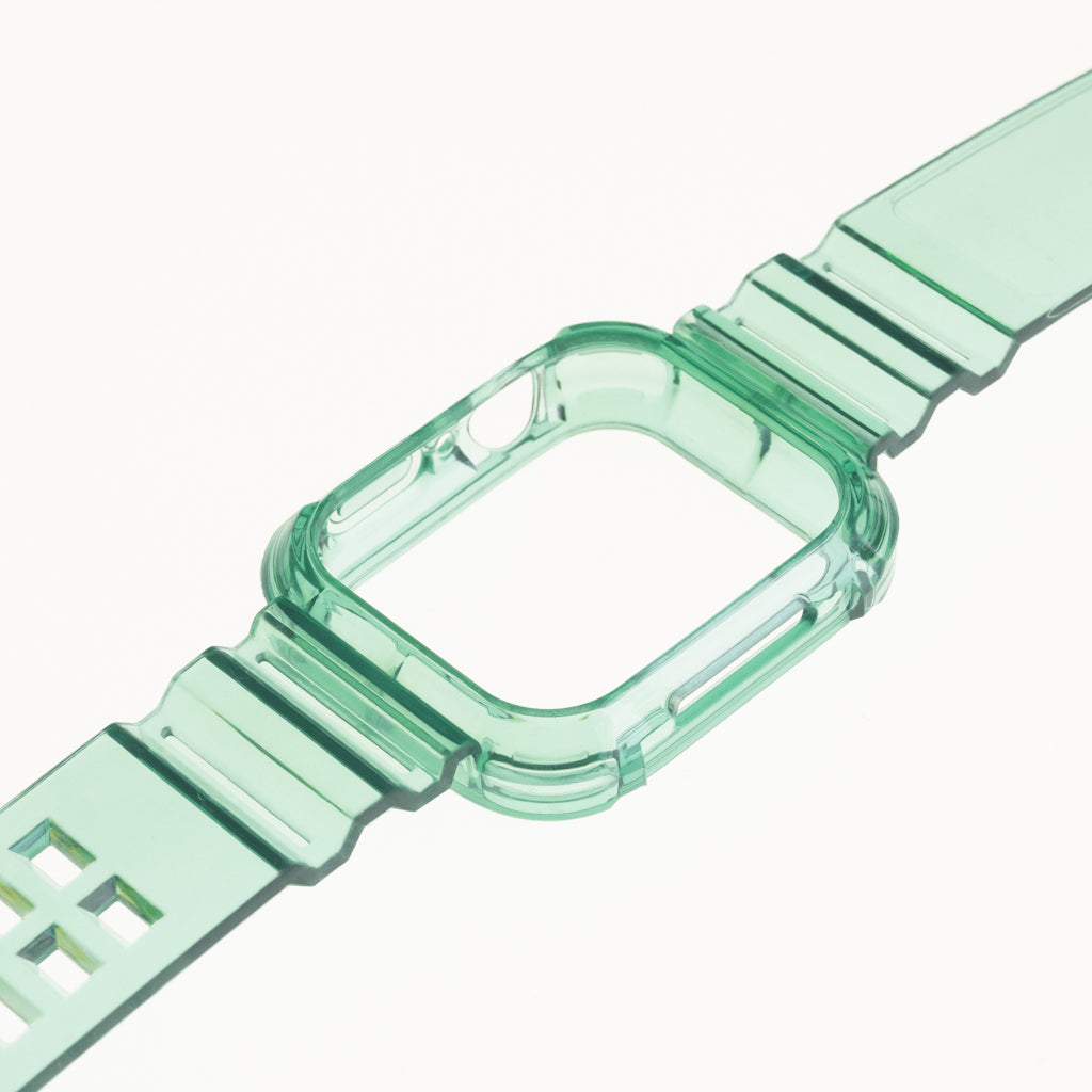 Accesorio generico pulsera con bumper rugged apple watch 45 mm color verde