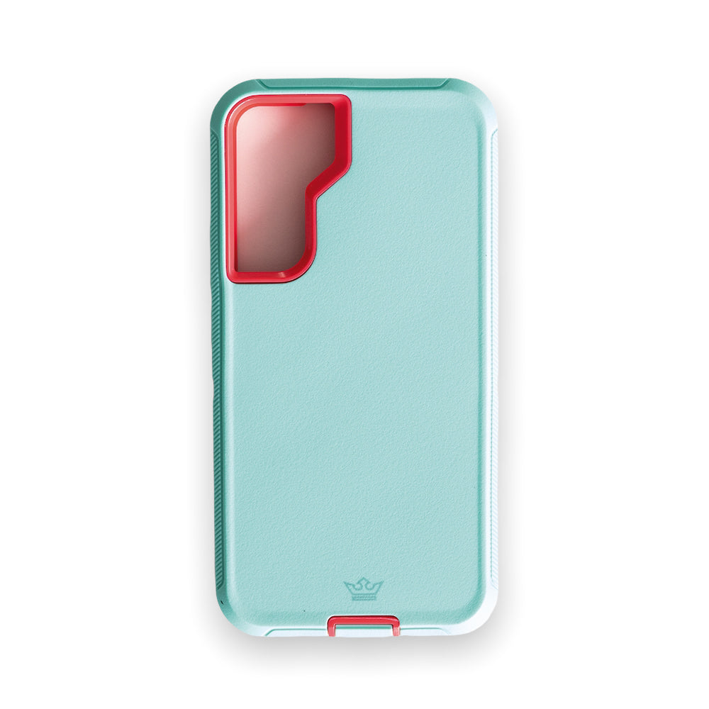 Estuche proteccion el rey defender samsung s22 color turquesa / rosado