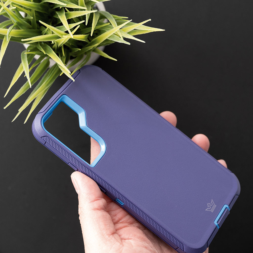 Estuche proteccion el rey defender samsung s22 plus color azul