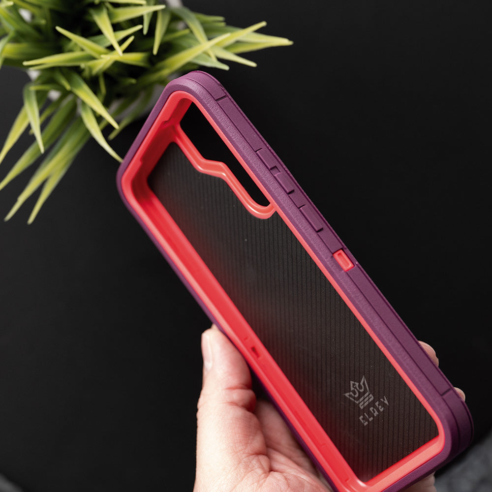 Estuche proteccion el rey defender samsung s22 plus color rojo / rosado