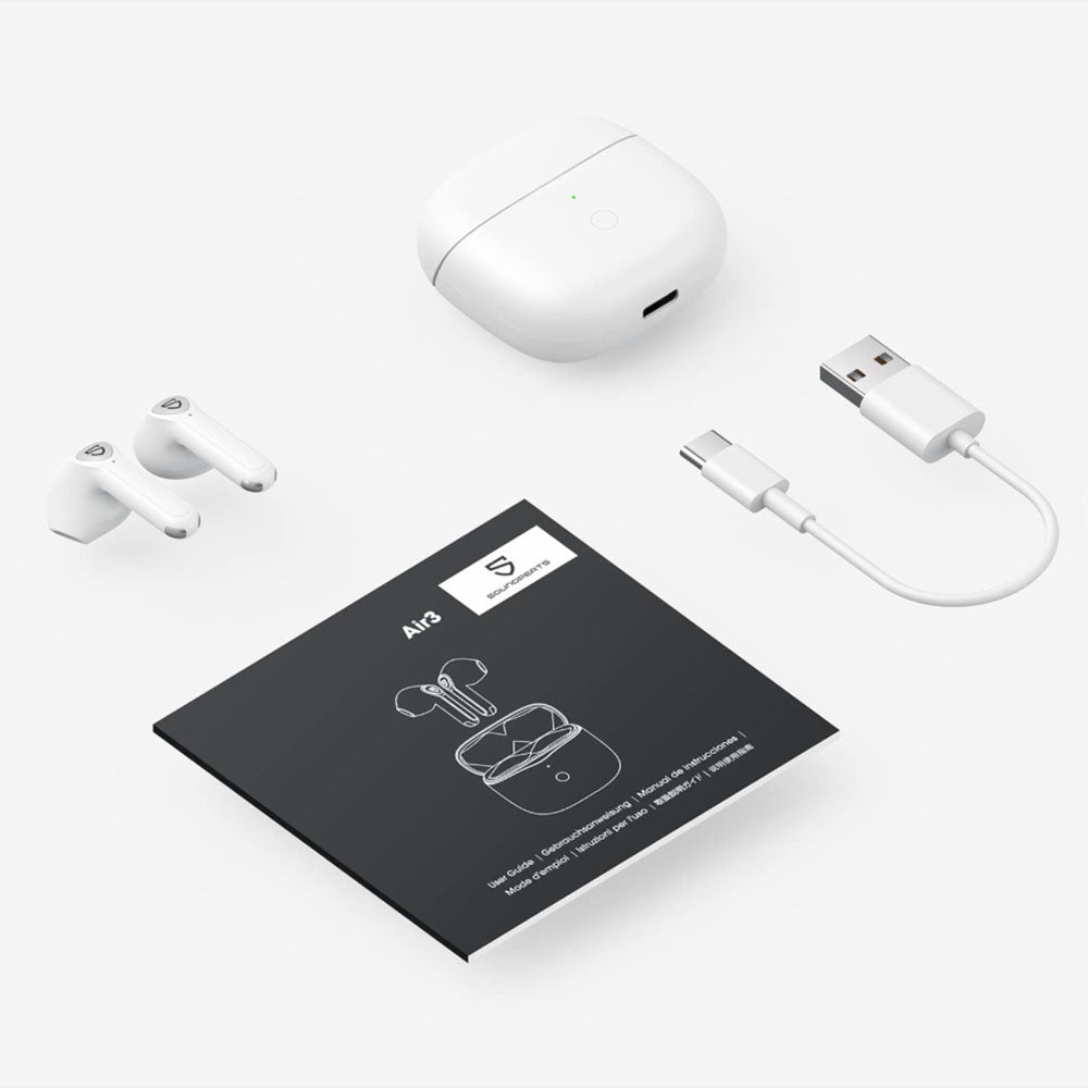 Audifonos soundpeats inalambrico air3 aptx adaptativo con cancelacion de sonido blanco