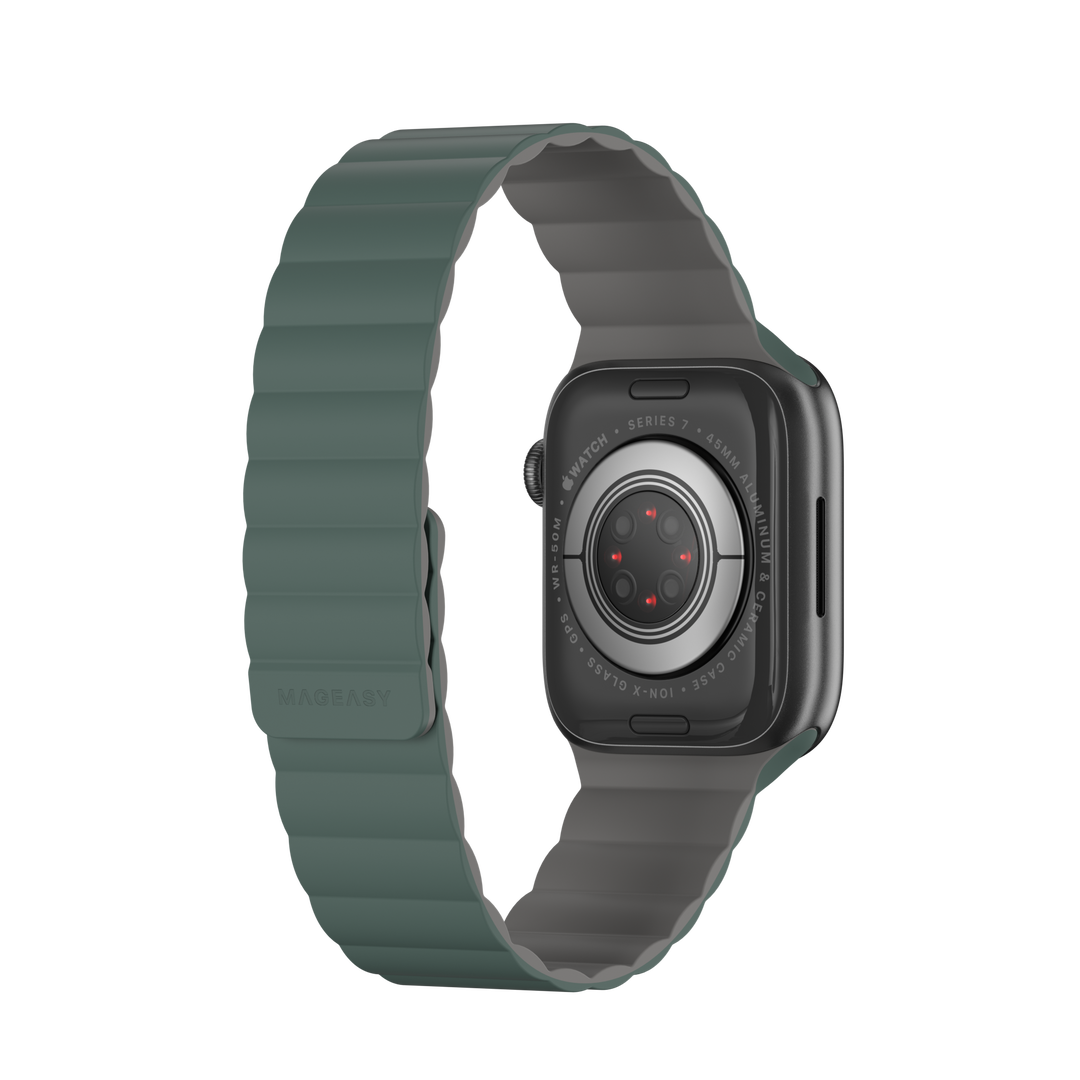 Accesorio mageasy pulsera silicone magnetic apple watch 38 / 40 / 41 mm verde pino