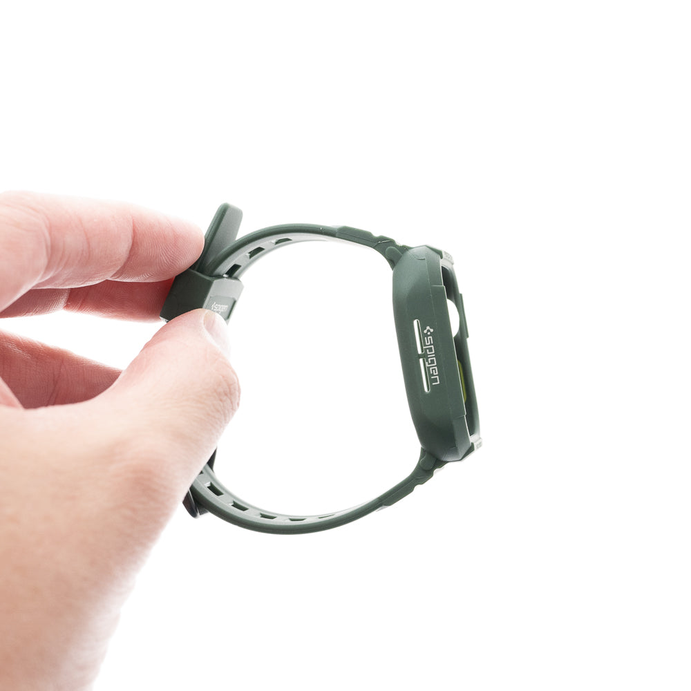 Estuche spigen rugged armor pro (bumper y pulsera) 40 mm 41 mm color verde musgo