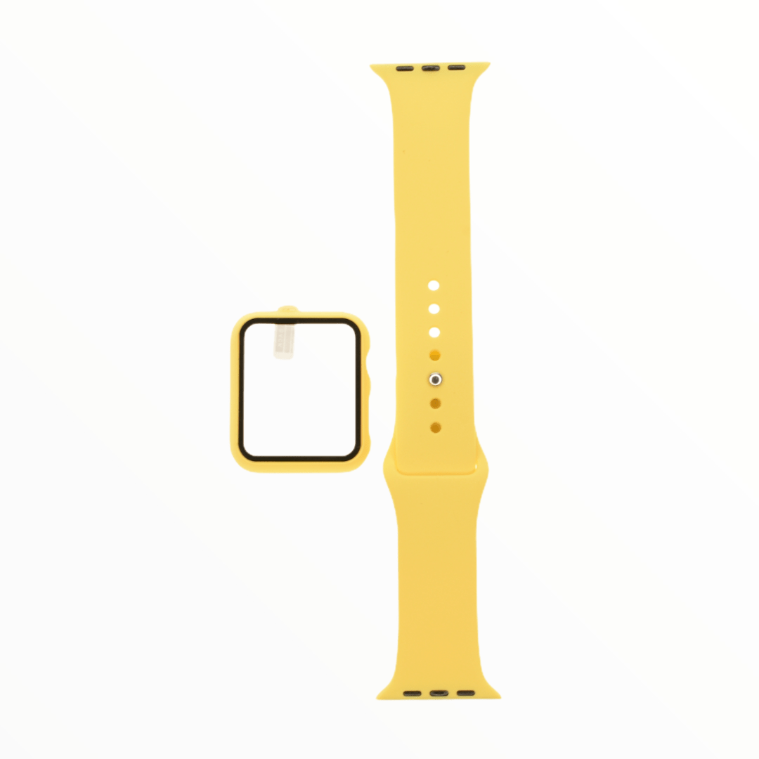 Accesorio el rey pulsera con bumper y protector de pantalla apple watch 38 mm color amarillo - TOP MOVIL