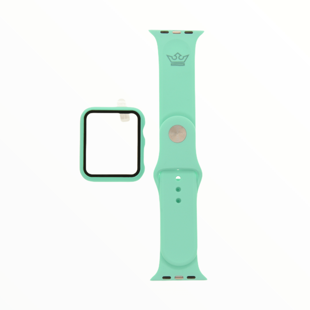 Accesorio el rey pulsera con bumper y protector de pantalla apple watch 42 mm color menta - TOP MOVIL