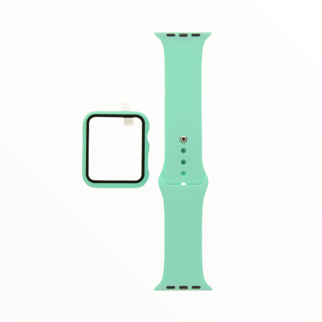 Accesorio el rey pulsera con bumper y protector de pantalla apple watch 42 mm color menta - TOP MOVIL
