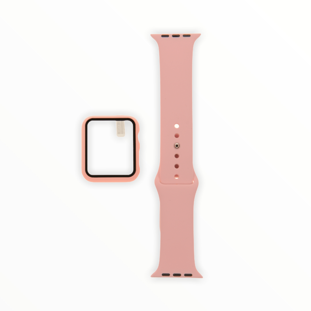 Accesorio el rey pulsera con bumper y protector de pantalla apple watch 42 mm color rosado - TOP MOVIL