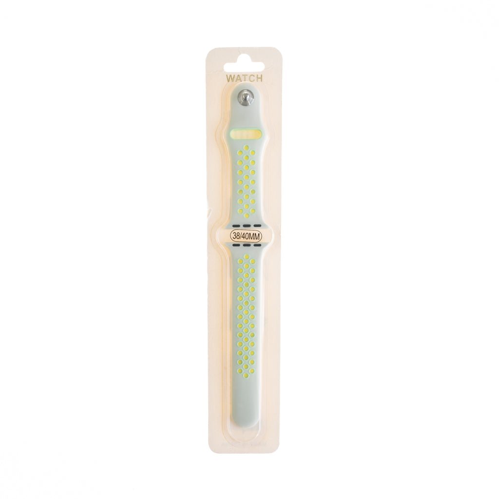Accesorio El Rey Pulsera Tipo Nike Apple Watch 38 / 40 / 41 Mm Color Verde Claro / Blanco - TOP MOVIL