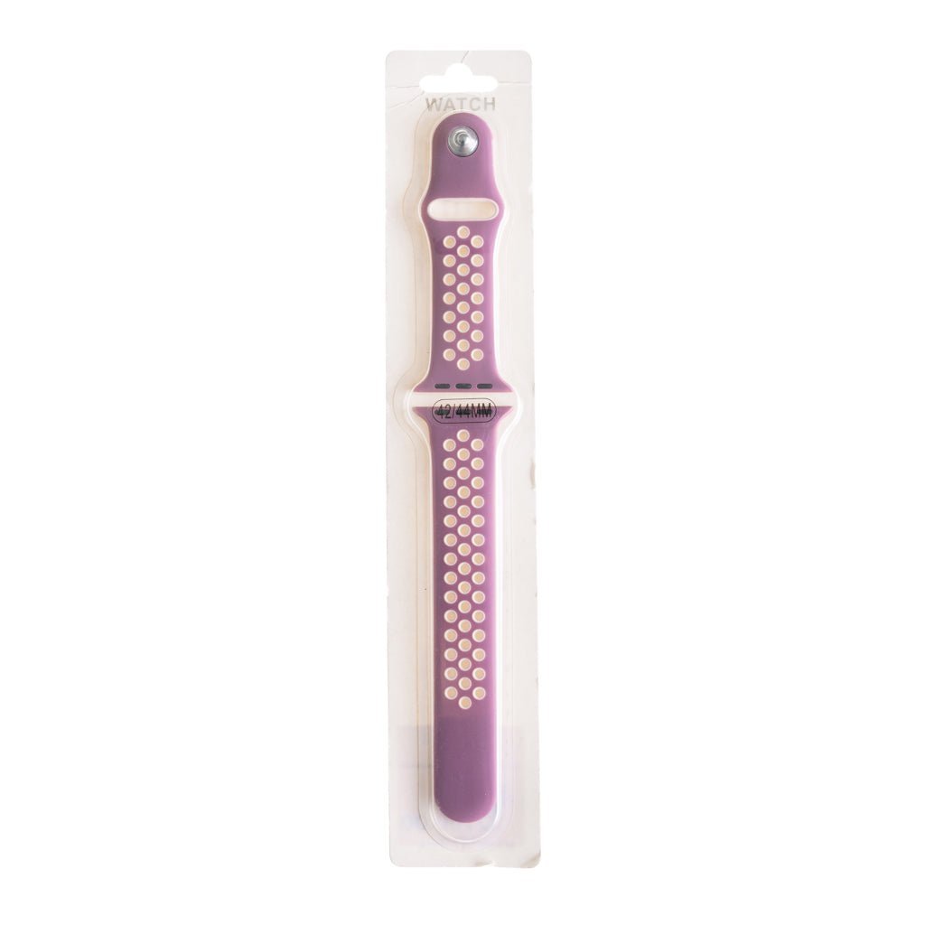Accesorio El Rey Pulsera Tipo Nike Apple Watch 42 / 44 / 45 Mm Color Violeta / Blanco - TOP MOVIL