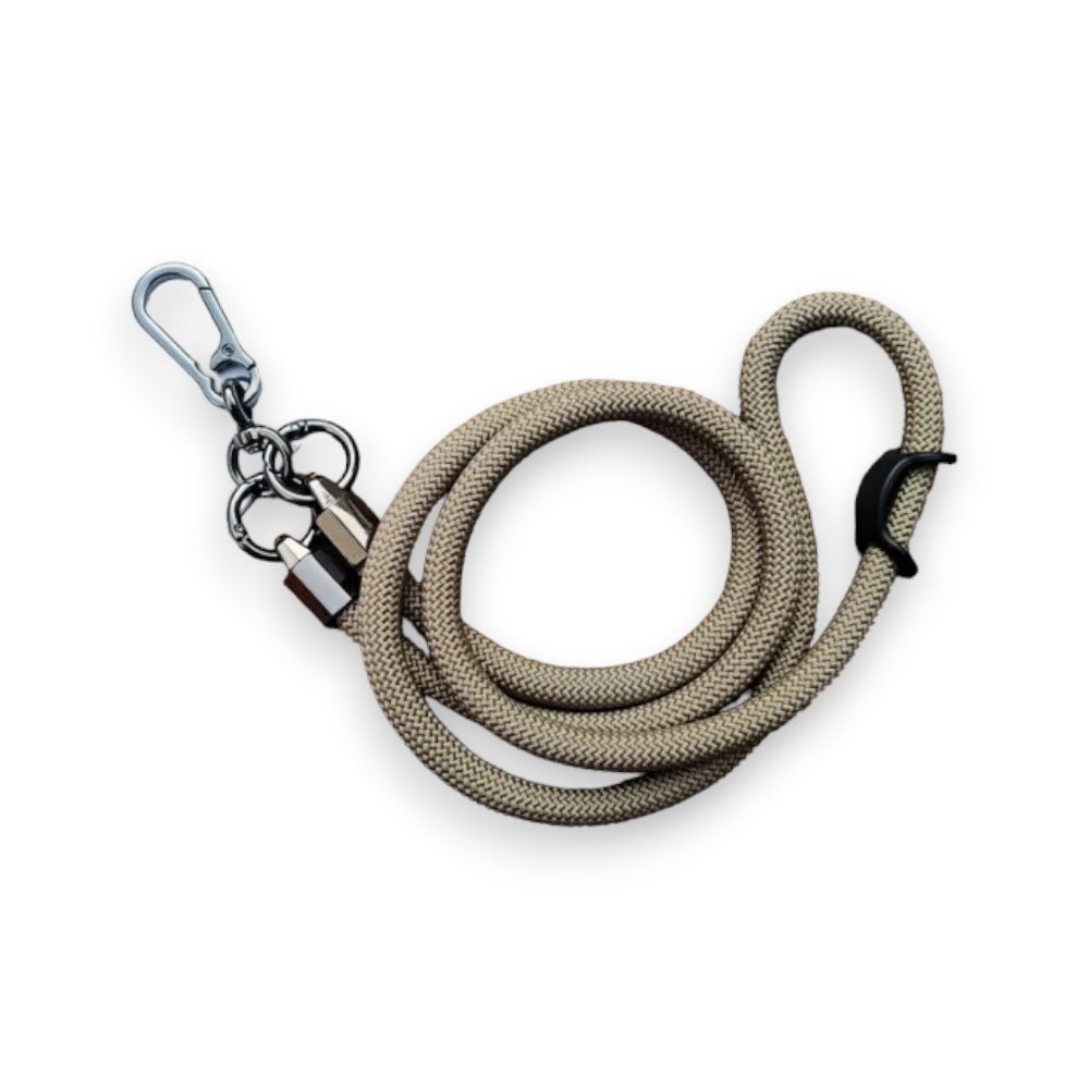 Accesorio el rey strap 1.2 m largo con sujetadora new con colgador de llaves y audifonos color beige - TOP MOVIL