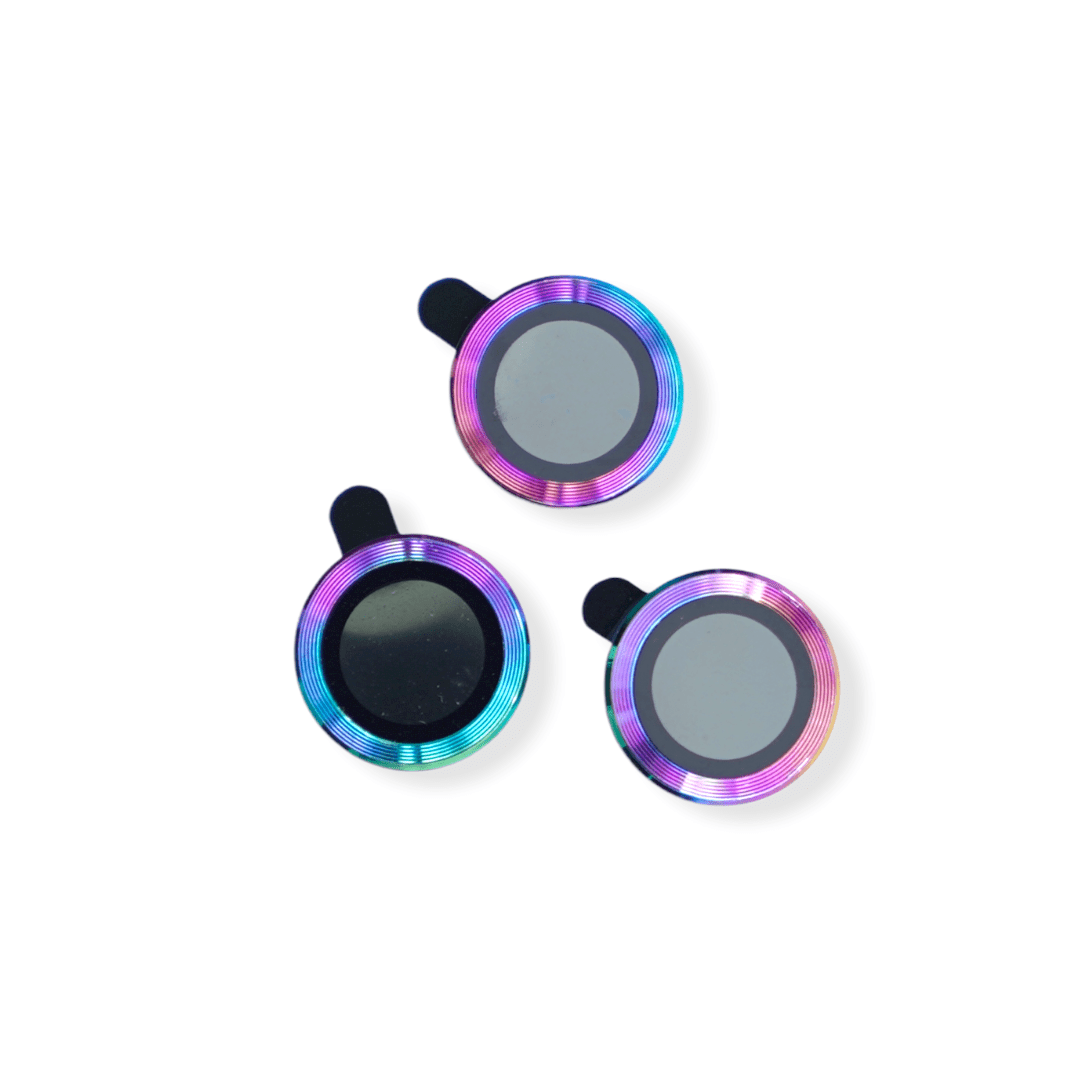 Accesorio el rey vidrio templado camara con borde de metal para iphone 12 pro max color tornasol - TOP MOVIL