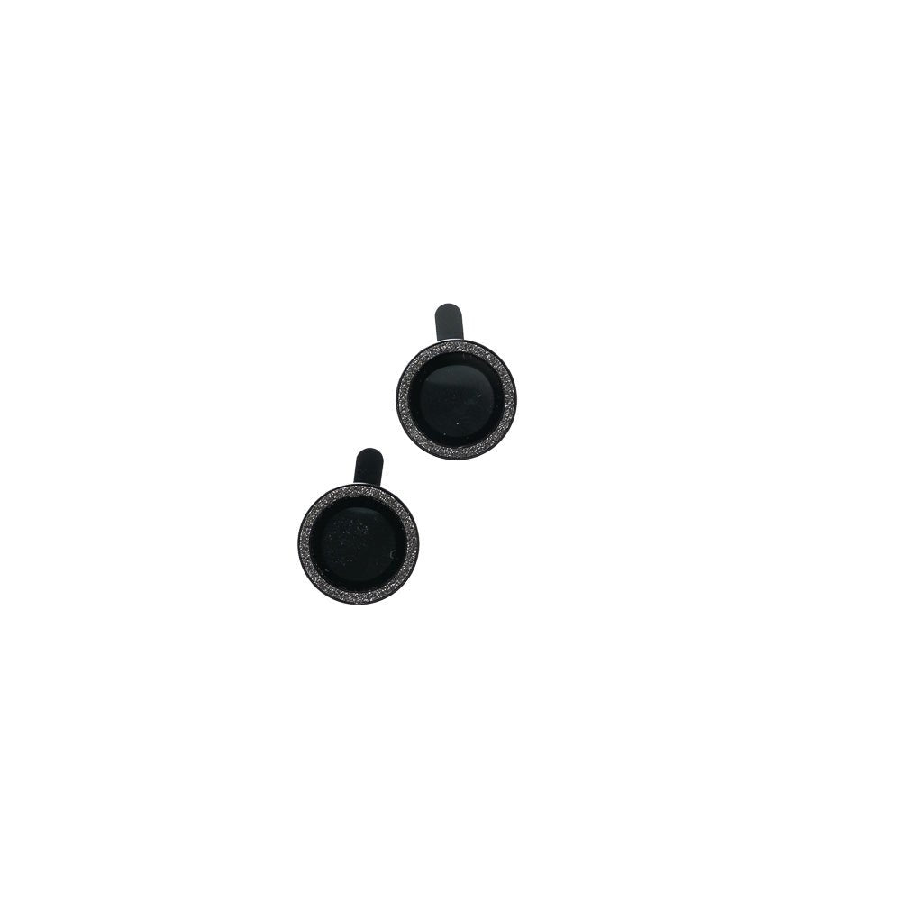 Accesorio el rey vidrio templado camara con borde de metal y diamantepara iphone 14 plus color negro - TOP MOVIL