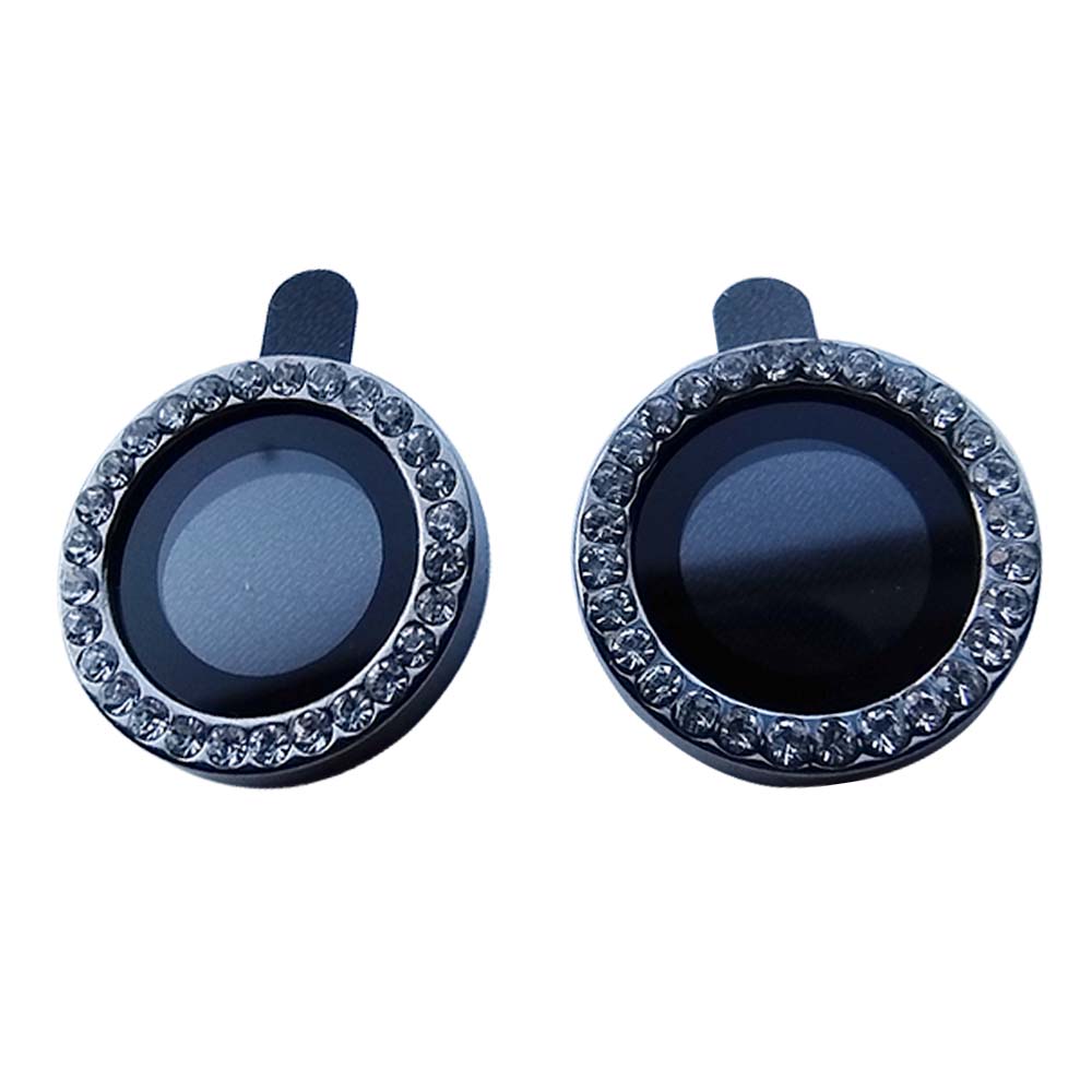Accesorio el rey vidrio templado camara iphone 15 plus diamantes color plateado - TOP MOVIL
