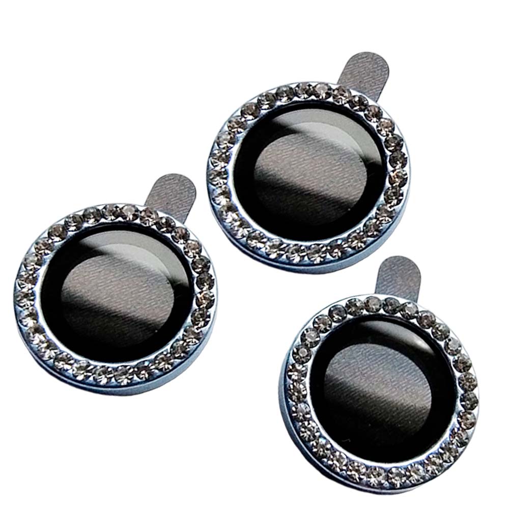 Accesorio el rey vidrio templado camara iphone 15 pro diamantes color celeste - TOP MOVIL