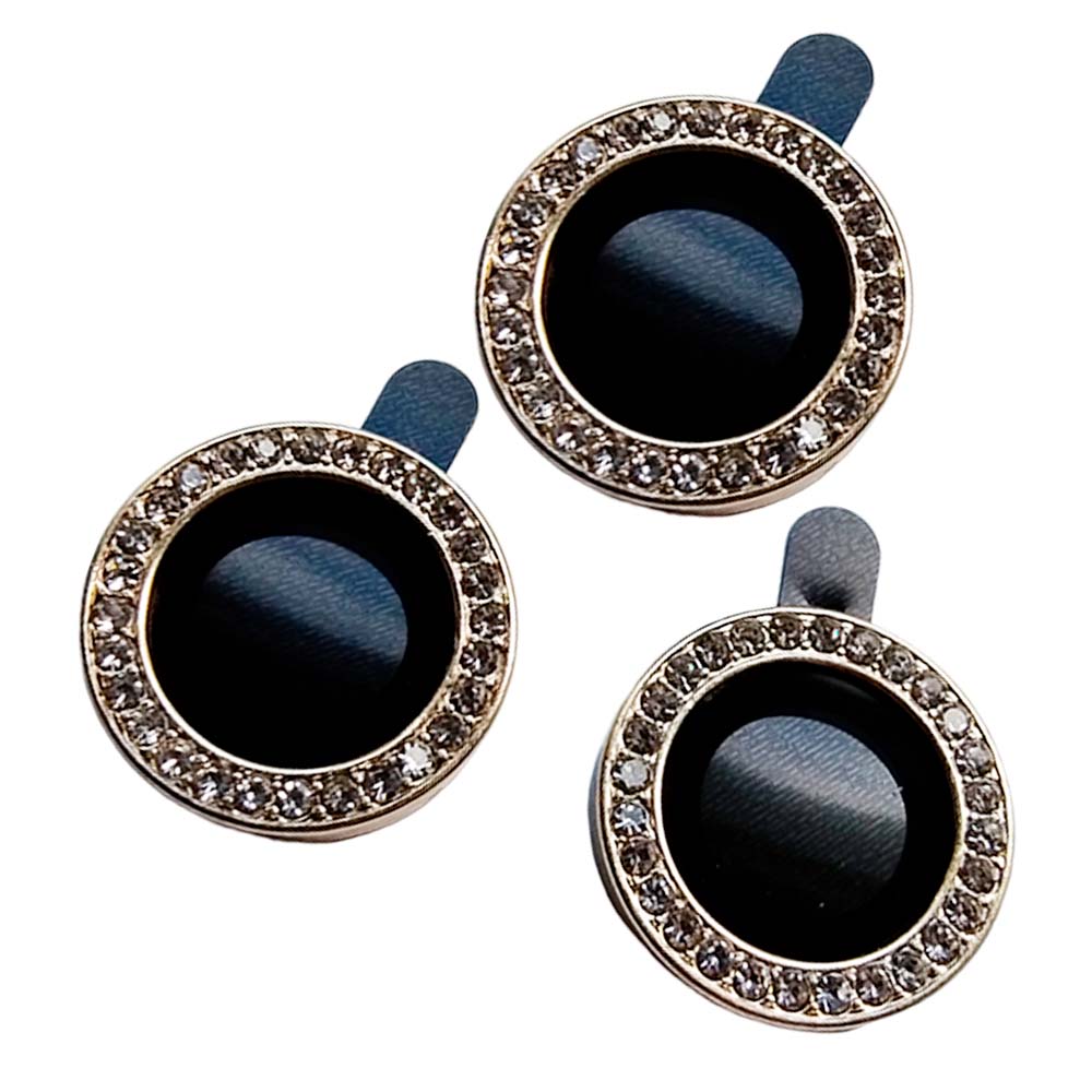 Accesorio el rey vidrio templado camara iphone 15 pro max diamantes color dorado - TOP MOVIL