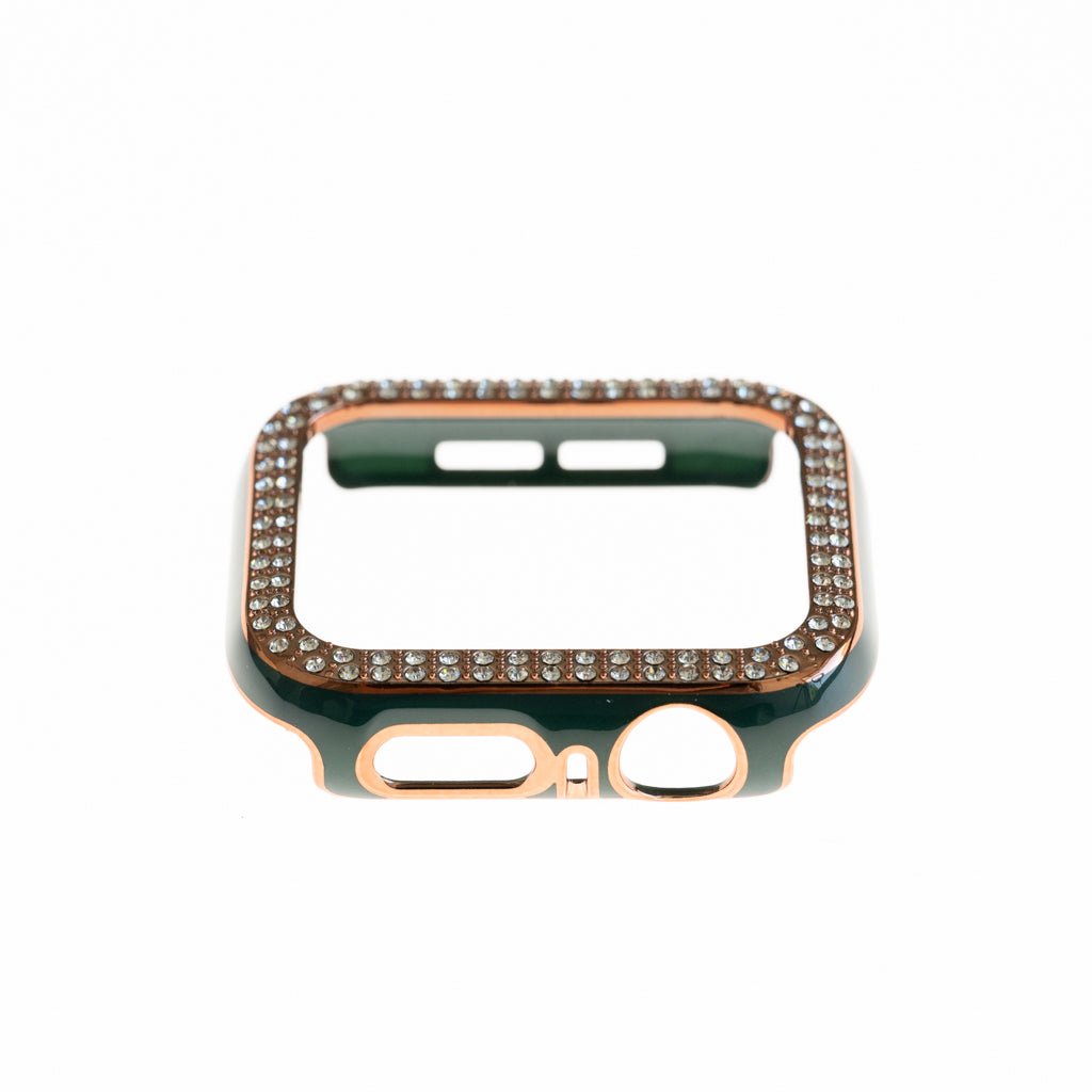 Accesorio generico pulsera con bumper de diamantes apple watch 45 mm color verde marfil - TOP MOVIL