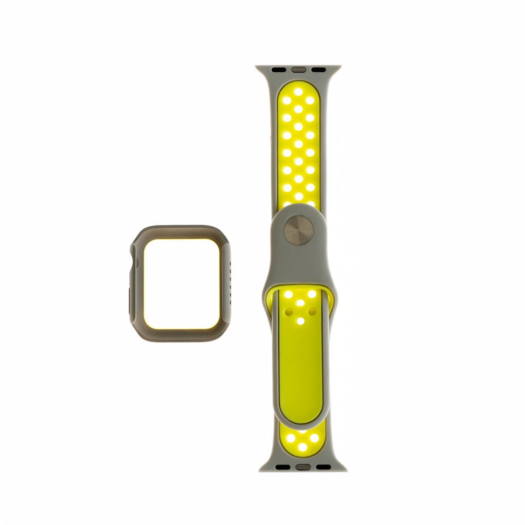 Accesorio generico pulsera nike con bumper apple watch 38 mm color gris / verde limon - TOP MOVIL