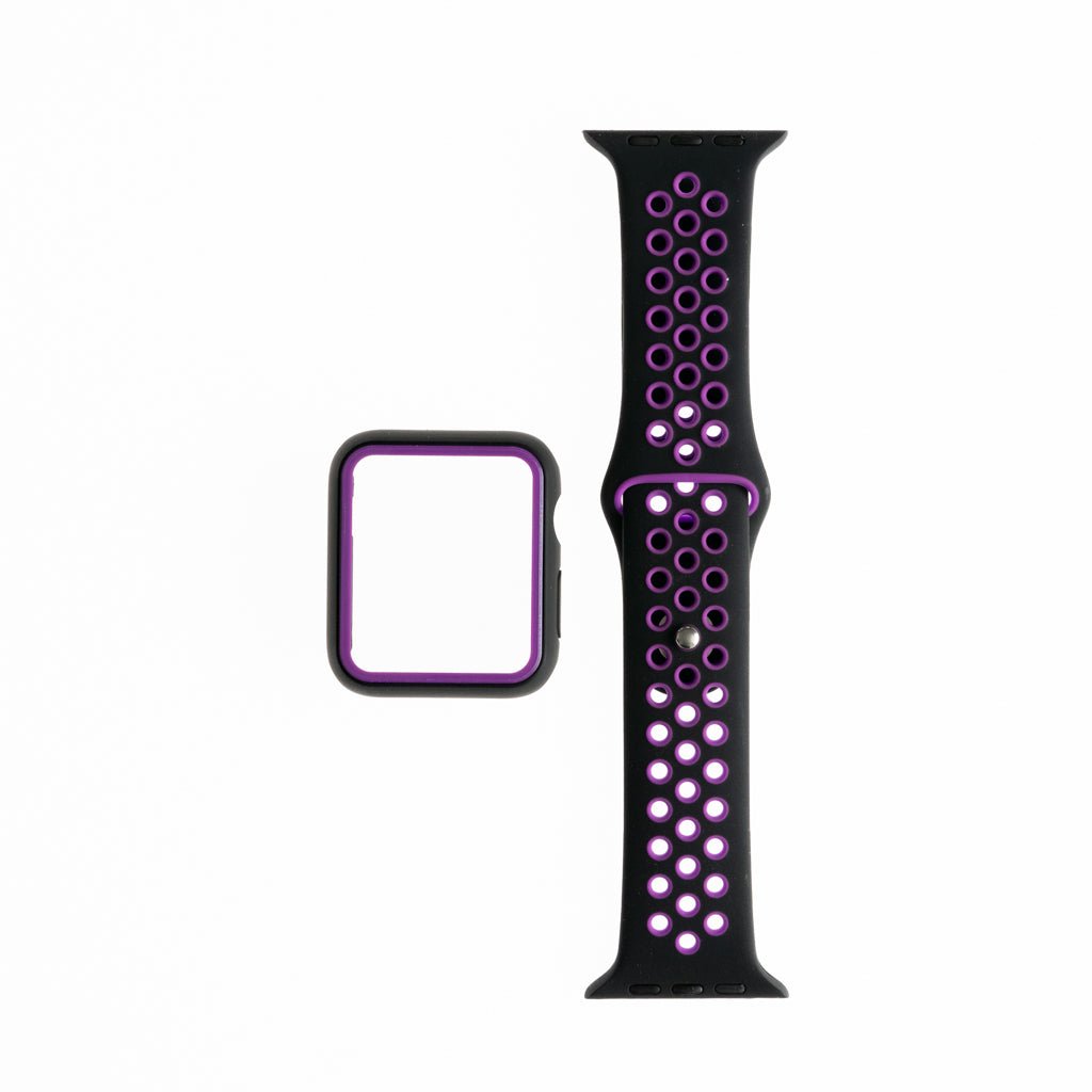 Accesorio generico pulsera nike con bumper apple watch 42 mm color negro / morado - TOP MOVIL