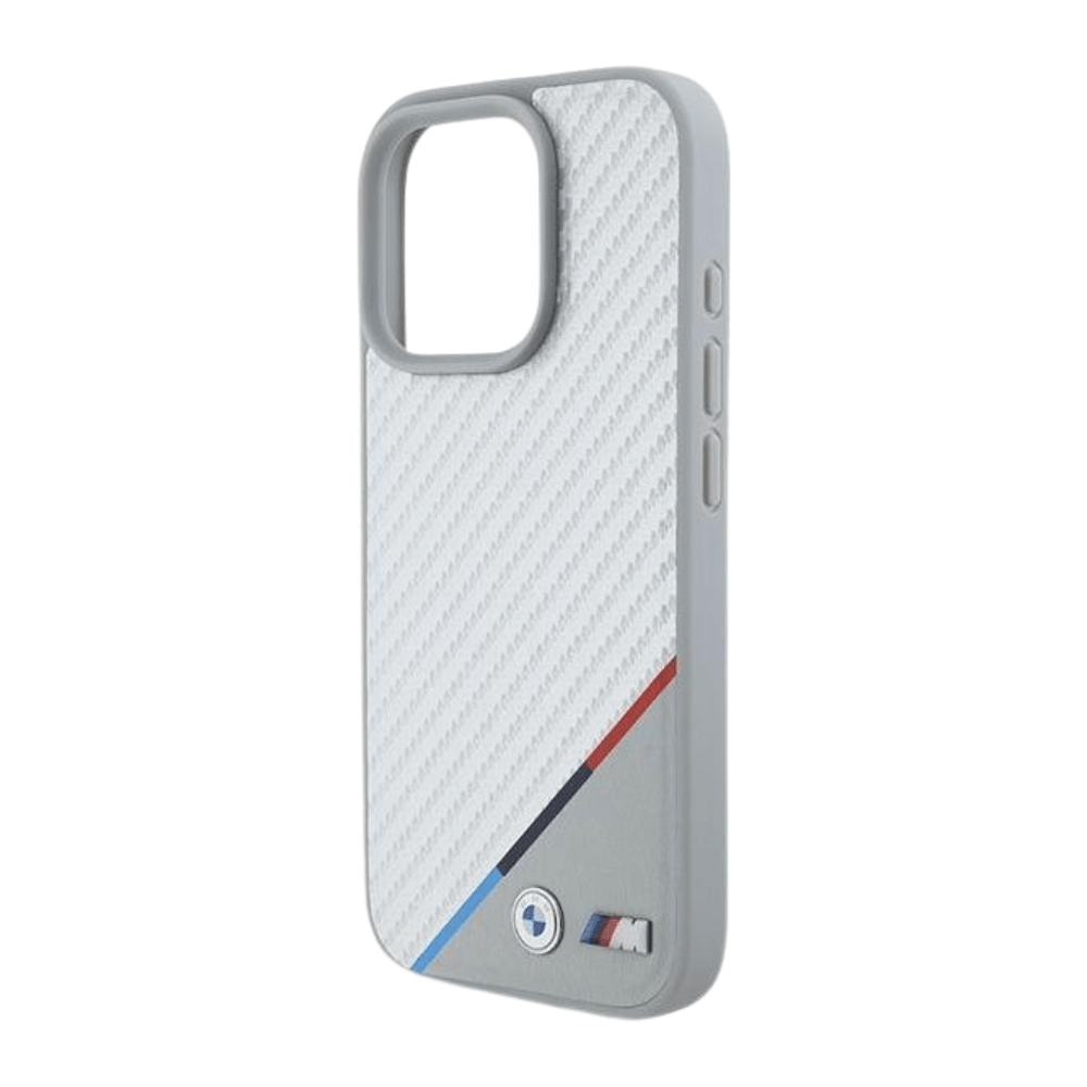 BMW hc m magsafe pu carbon tricolor line grey iphone 16 pro max - TOP MOVIL