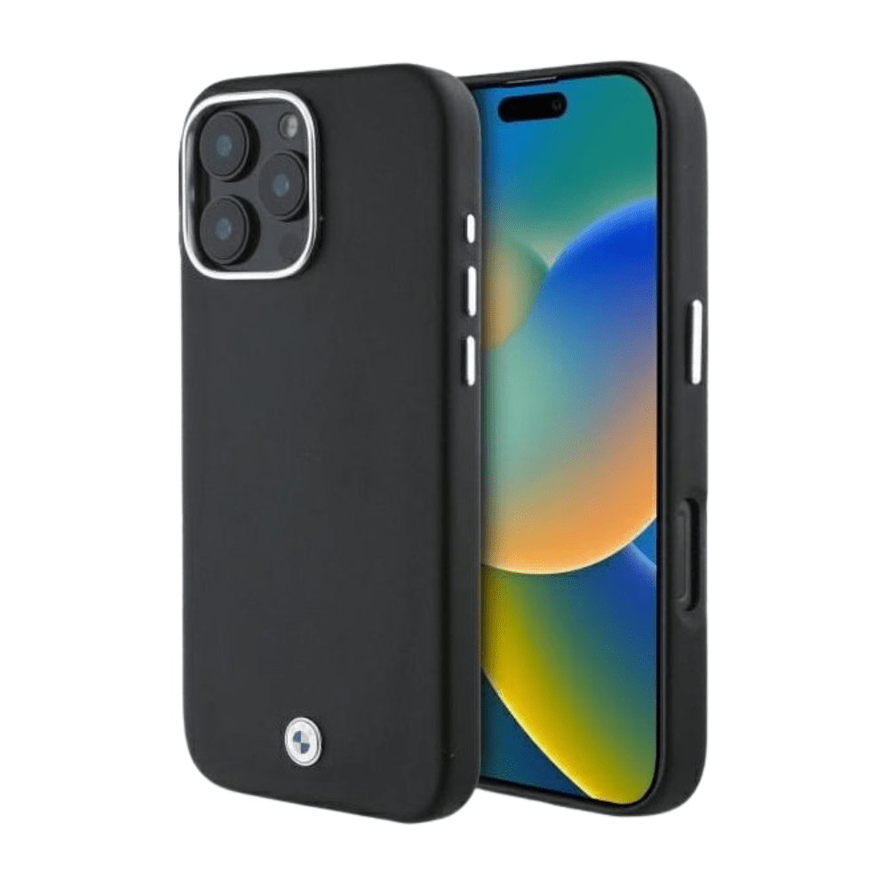 BMW hc sign magsafe pu full wrapped metal black iphone 16 pro max - TOP MOVIL