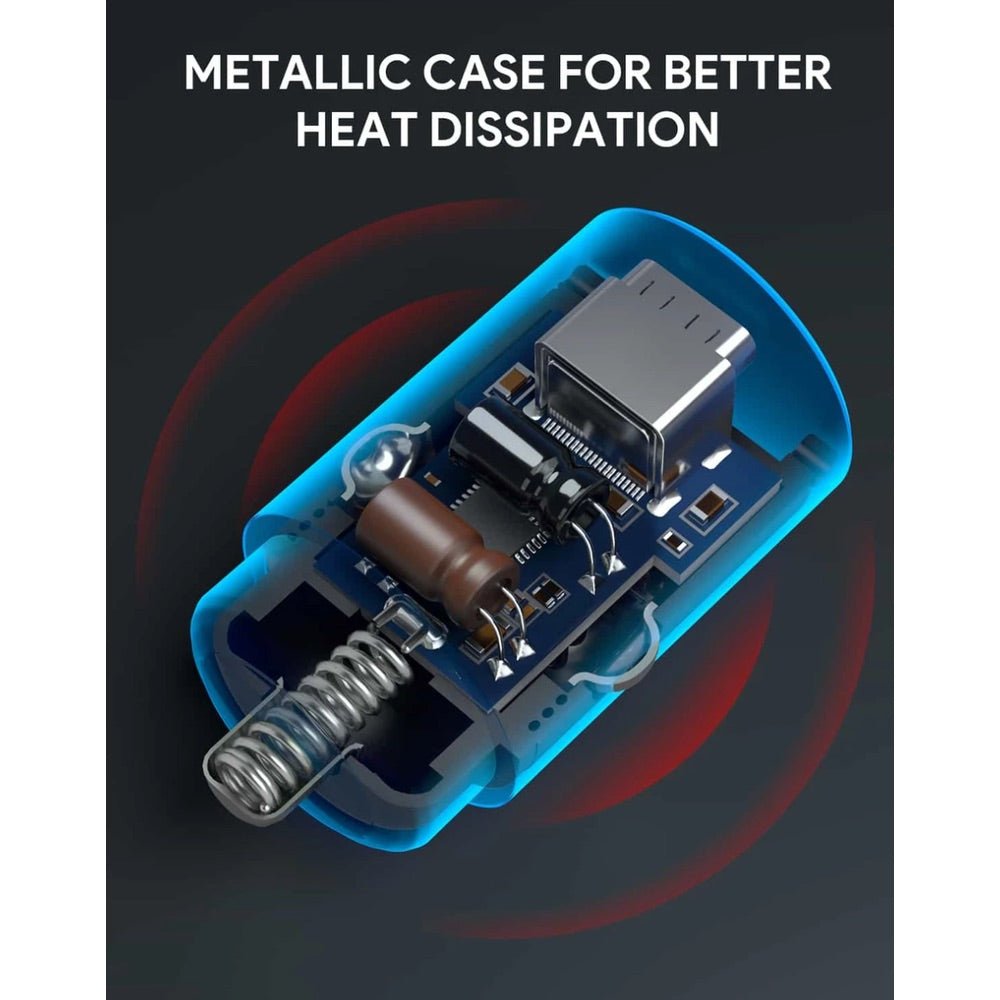 Cargador aukey carro 30 w ultra small 2 port tipo c para color negro - TOP MOVIL