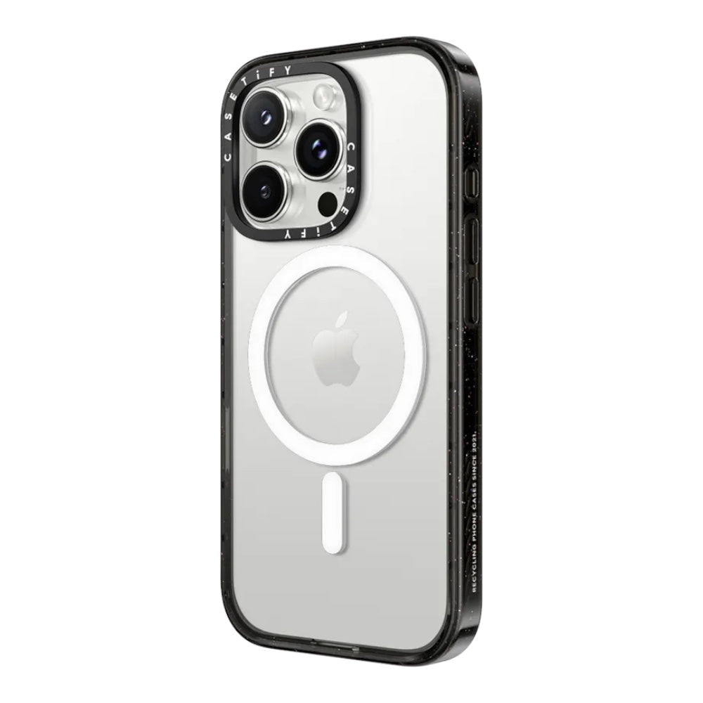 Casetify impact con magsafe iphone 16 plus color transparente con marco negro - TOP MOVIL