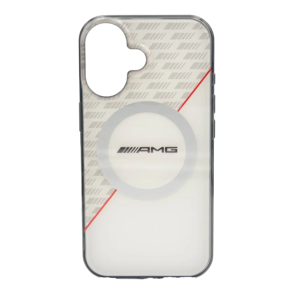 Estuche amg skin iphone 16 amg hc magsafe double layer transp rhombs white/red color blanco - TOP MOVIL