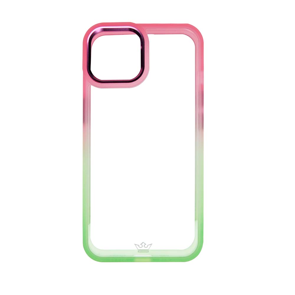Estuche clasico el rey degrade apple iphone 14 color rosado / verde - TOP MOVIL