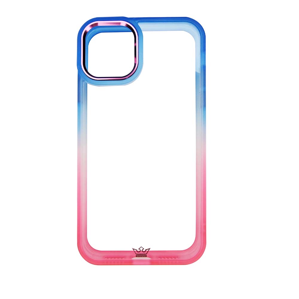 Estuche clasico el rey degrade apple iphone 14 plus color azul / rosado - TOP MOVIL