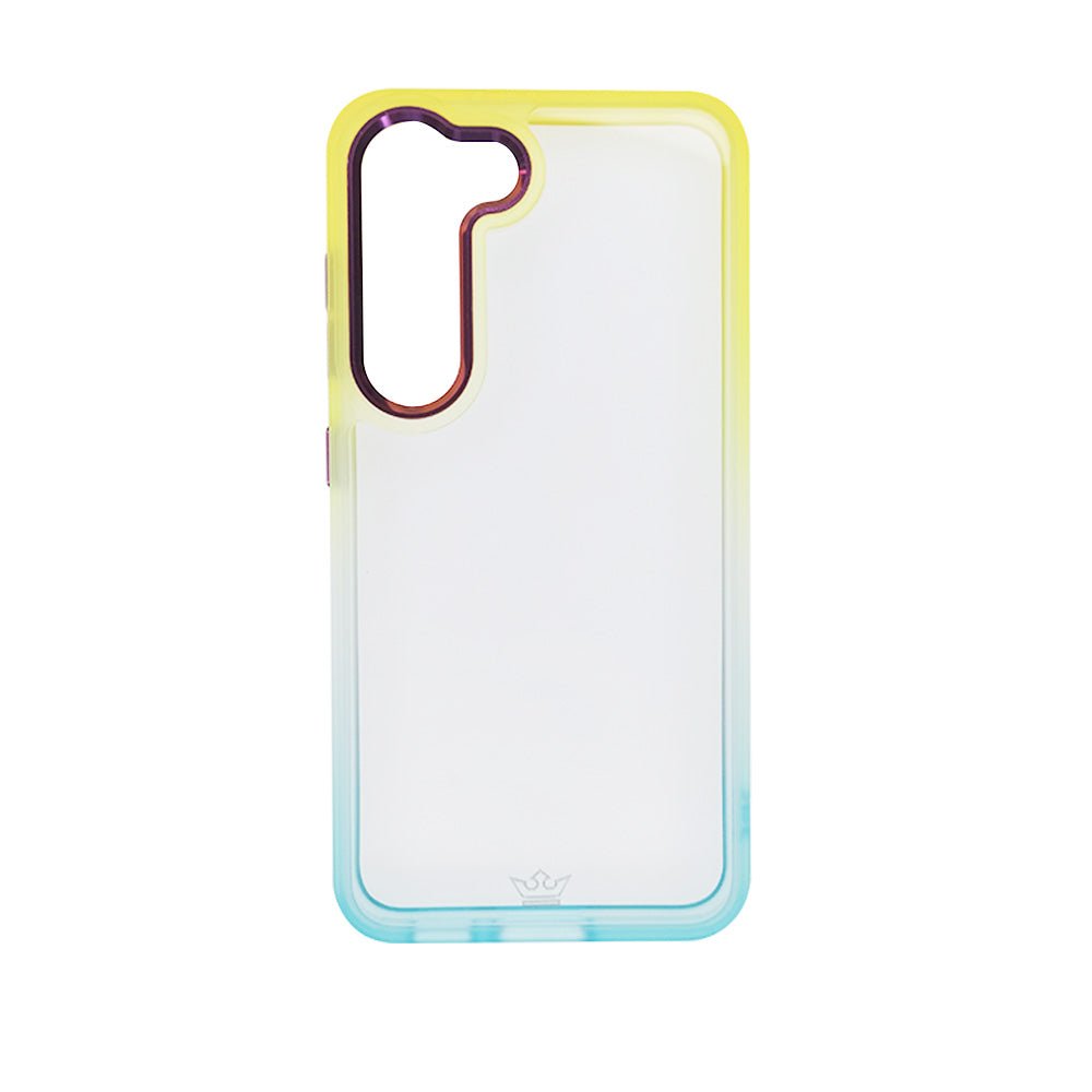 Estuche clasico el rey degrade samsung s23 color amarillo / turquesa - TOP MOVIL
